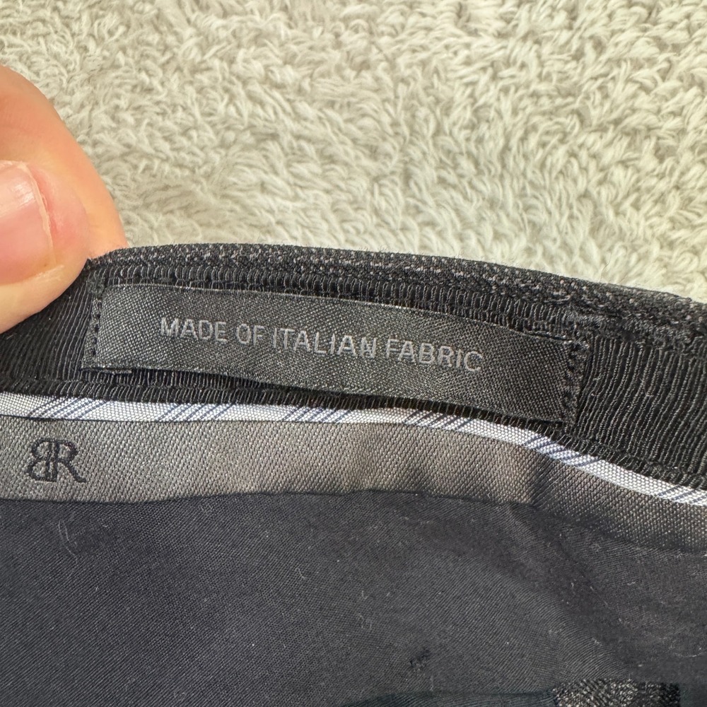 Banana Republic Mens 34x32 Suit Pants Charcoal Gray Plaid Flat Front Wool EUC - Picture 6 of 12